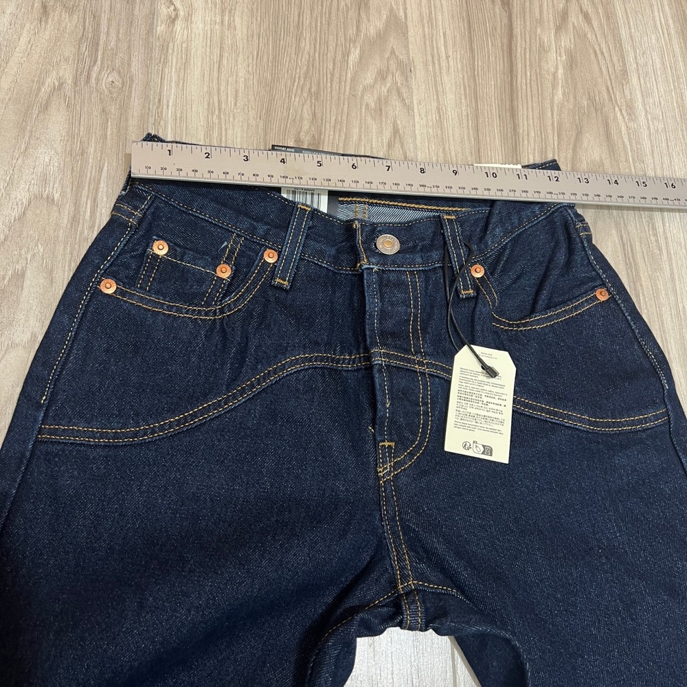 Levis Premium 501 90s Western Yoke Straight Jeans Womens 23x30 Dark Wash - Picture 6 of 15